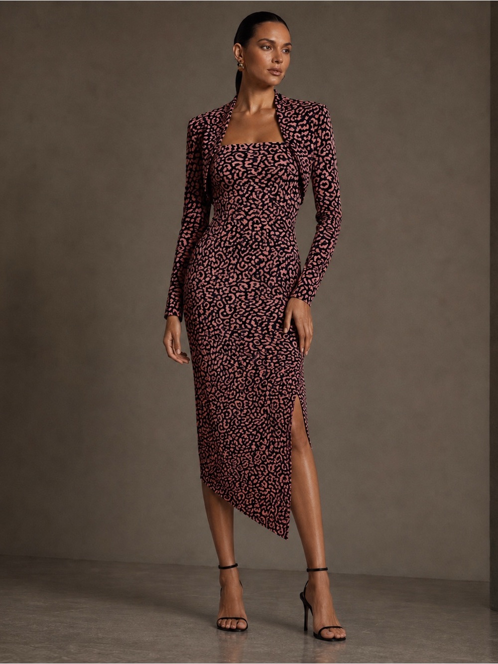 Leopard Animal Print Autumn Wedding Guest Dress Cocktail Dress Rachel Roy NWT